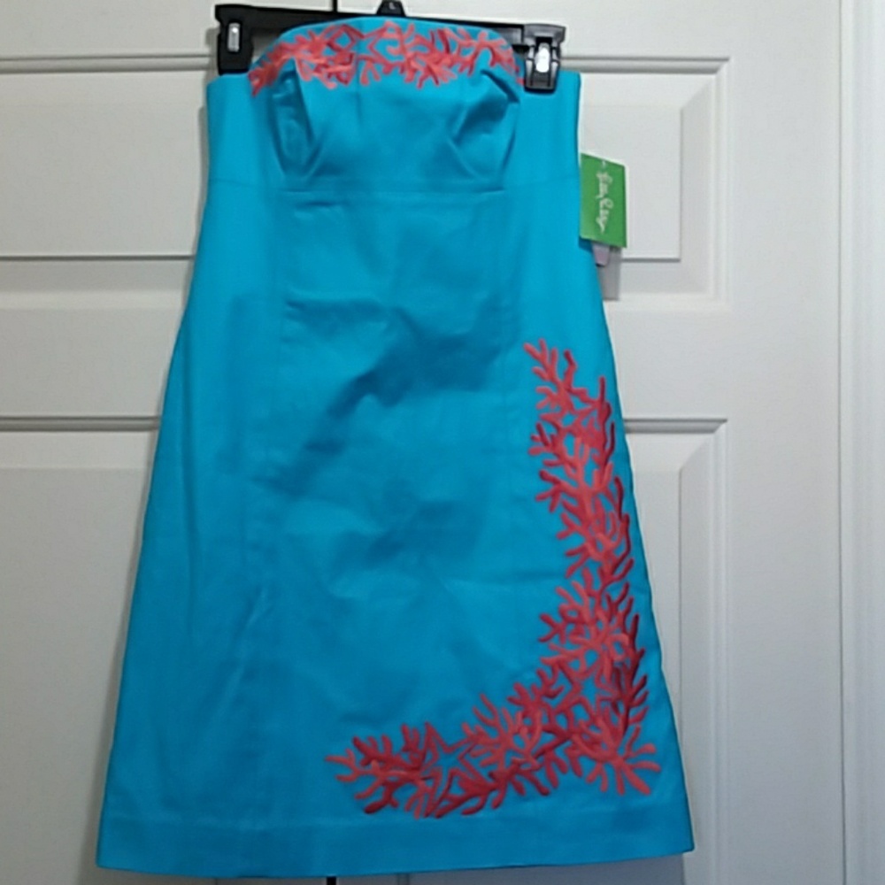 NอEอWอ Lilly Pulitzer BOWEN ocean coral mini dress